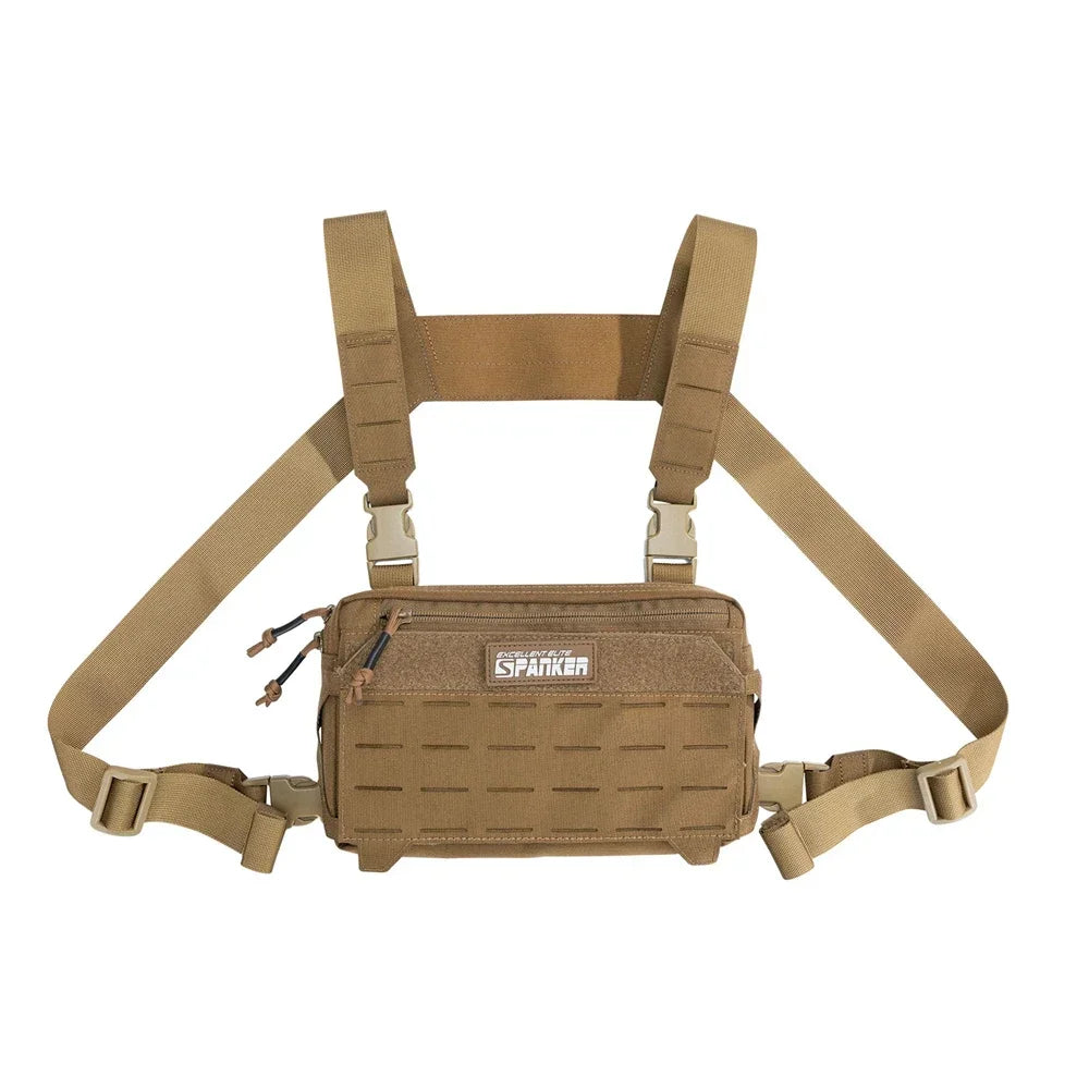 Tatcical Chest Rig Pouch Men's Functional Vest Bag Survival Army CAMO Molle System Kit Bag Backpack Locomotive Backpack