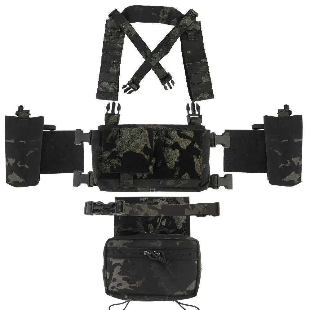 MK4 Chest Rig with 5.56/7.62 Magazine Pouch Holder, Pistol/Wing Pouch, Molle Dangler Pouch